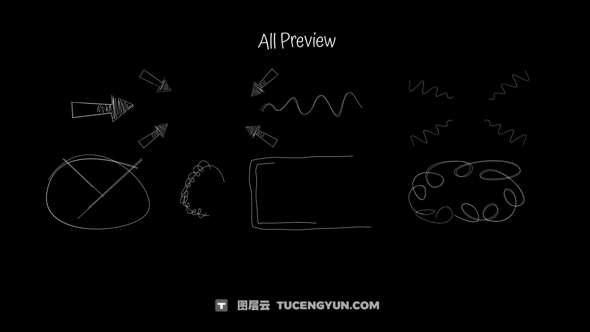 FCPX插件：潦草蹩脚凌乱手绘艺术线条标记元素动画（13908）
