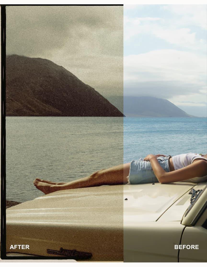 复古35mm胶片色调风格化漏光、划痕、灰尘、颗粒、怀旧照片集LR调色预设 Envijon Nostalgia Photo Collection（13019）