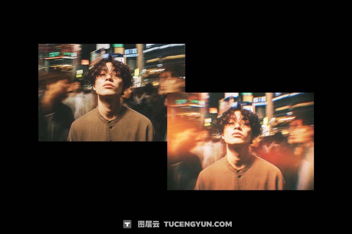 全新电影感镜头失真条纹漏光效果专辑海报封面PSD模板（13981）