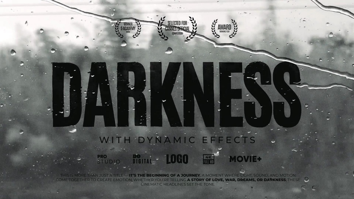 AE模板：优雅史诗级电影风格海报封面片头文字标题排版动画（13004）