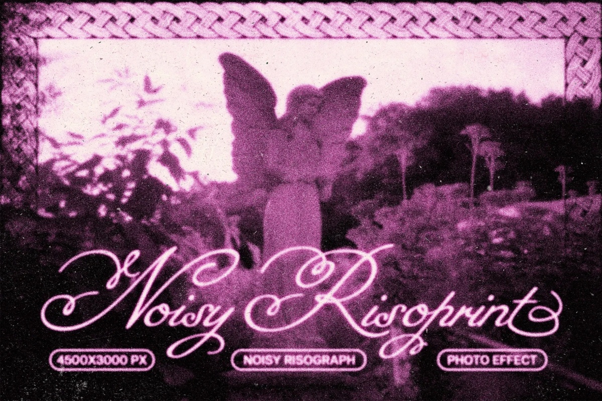 粗犷低保真单色墨水色调厚重颗粒感封面海报设计PSD特效样机（14003）