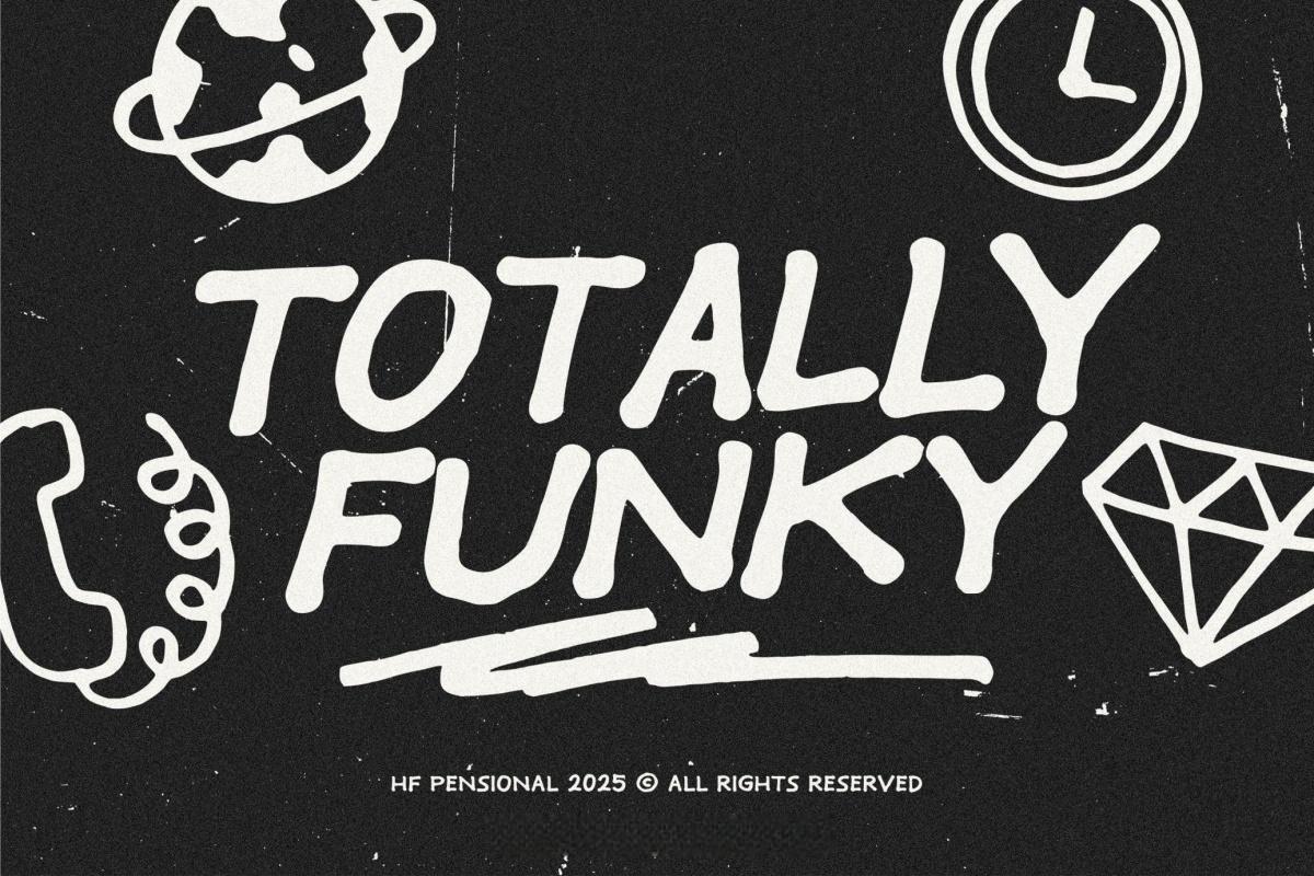 英文字体：复古马克笔真实笔迹墨迹涂改手写POP涂鸦艺术logo封面海报设计字体 HF Pensional – Marker Handwriting Font + Dingbats（12973）