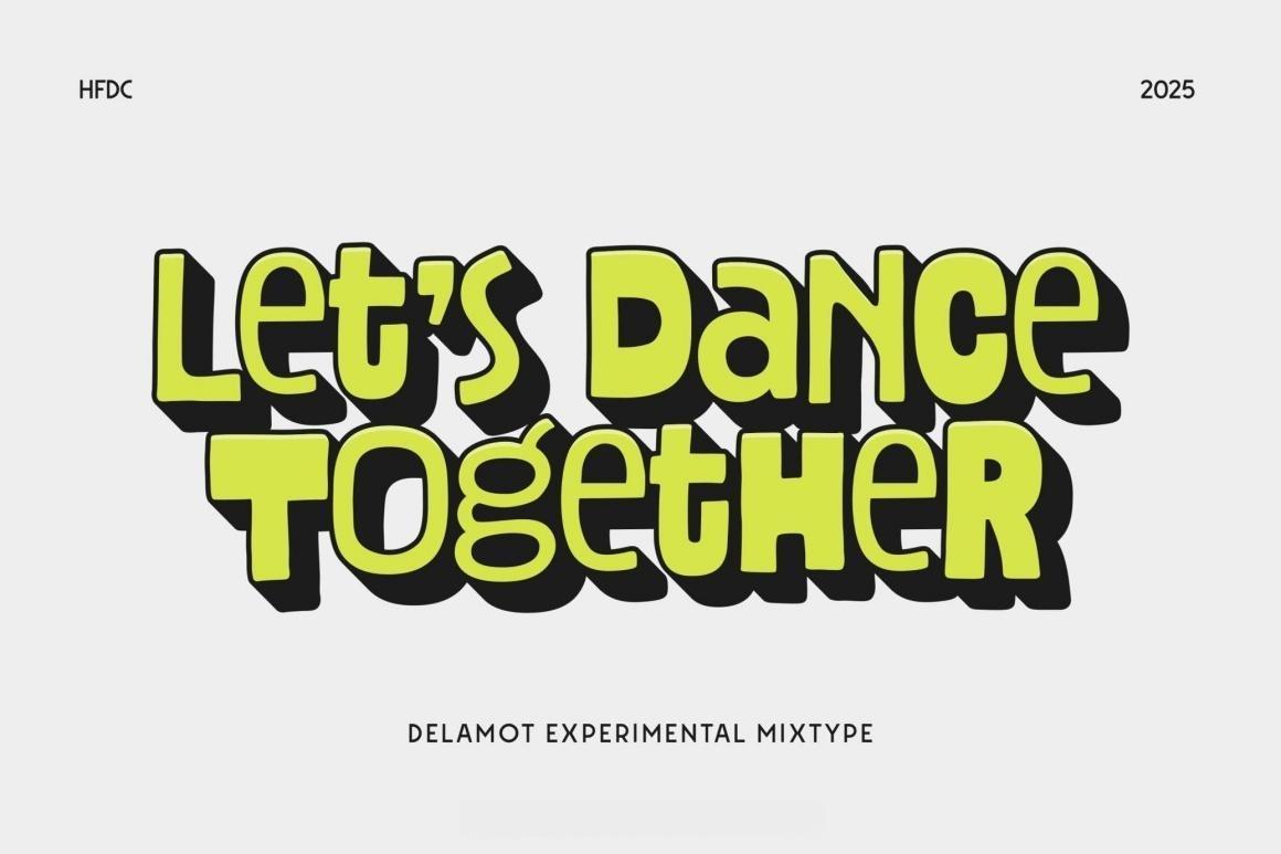 英文字体：复古趣味粗糙不规则实验性logo标题排版无衬线封面海报设计手写字体 Delamot Hand Drawn Mix Typeface（12959）