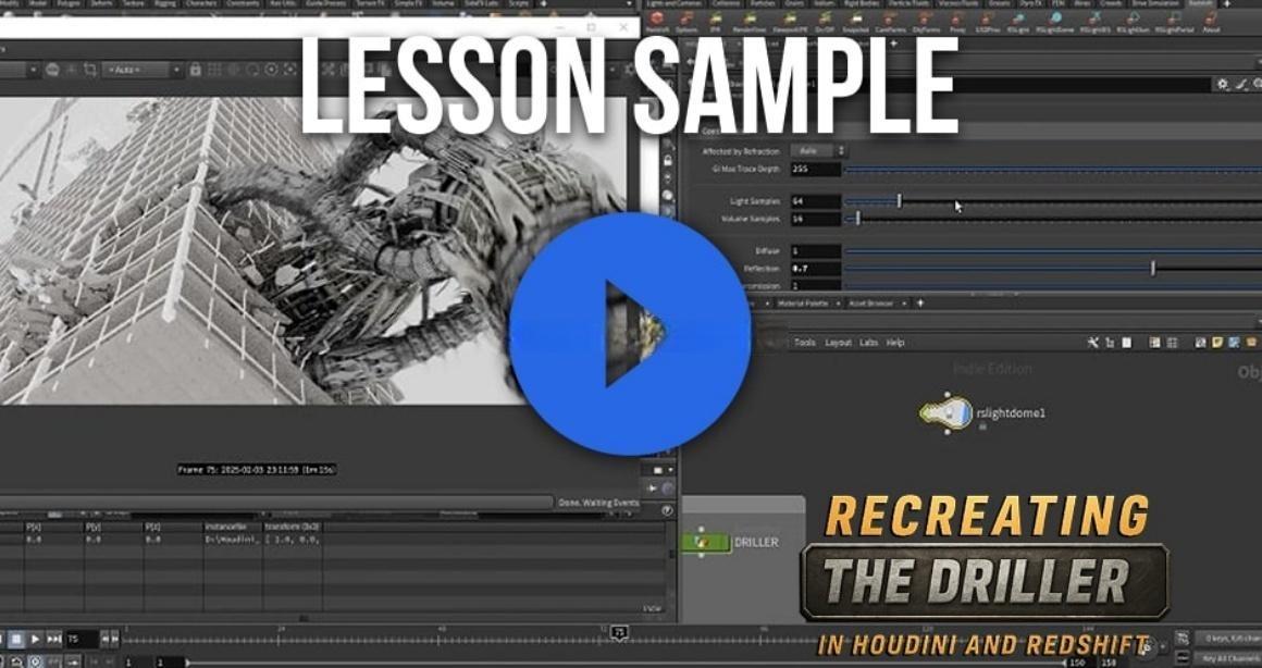 大师课程：Houdini变形金刚机械破坏电影镜头特效全解析视频课程 中文字幕（12952）