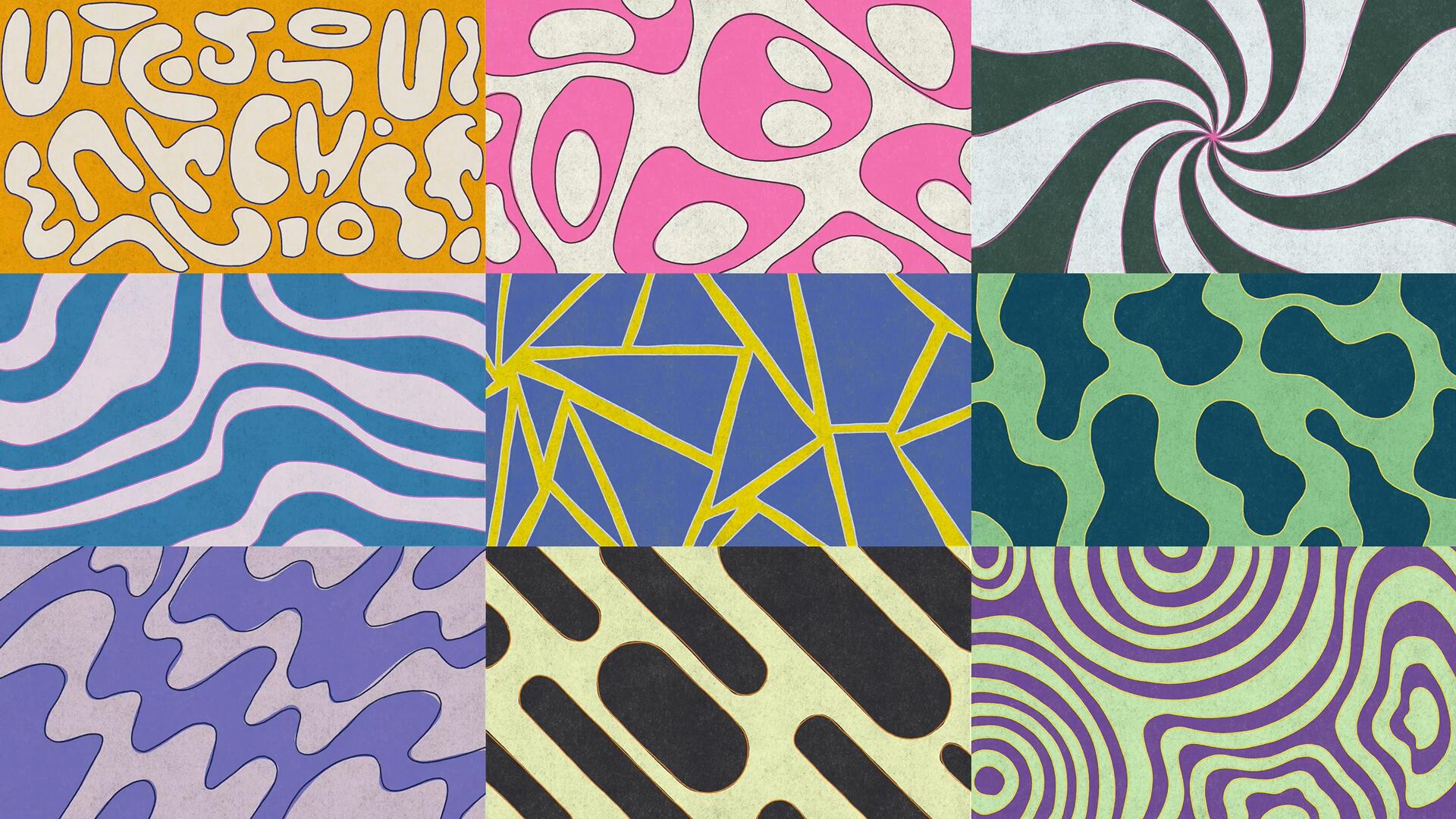 达芬奇预设：复古抽象卡通艺术定格动画视频背景素材 可更改颜色（13972）