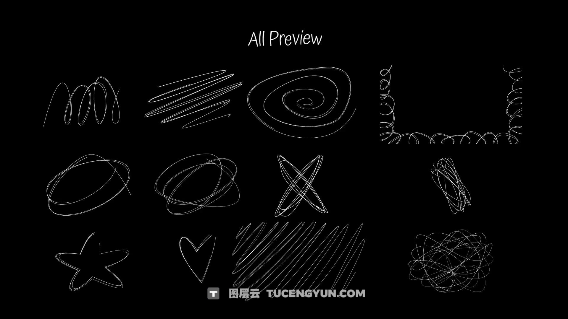 FCPX插件：潦草蹩脚凌乱手绘艺术线条标记元素动画（13908）