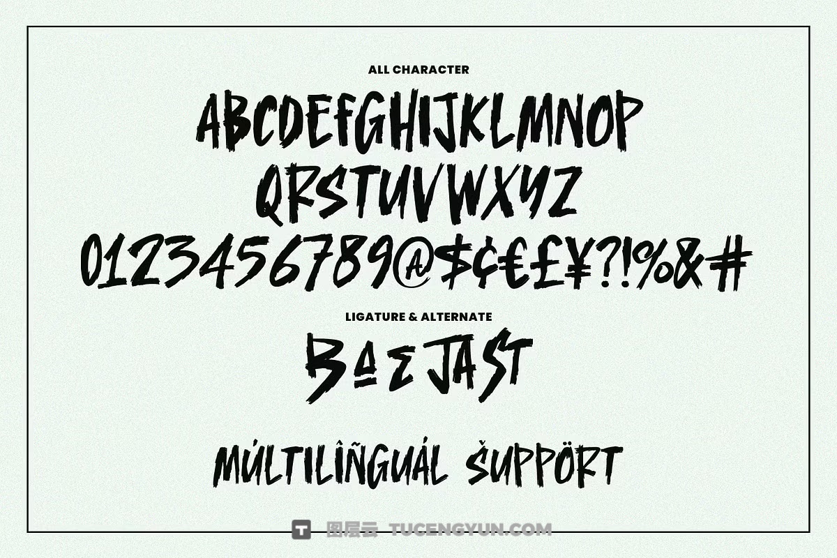 英文字体：大胆街头涂鸦手写笔触粗糙边缘干刷纹理封面设计字体 Jaber Maester Handmade Display Brush（13979）