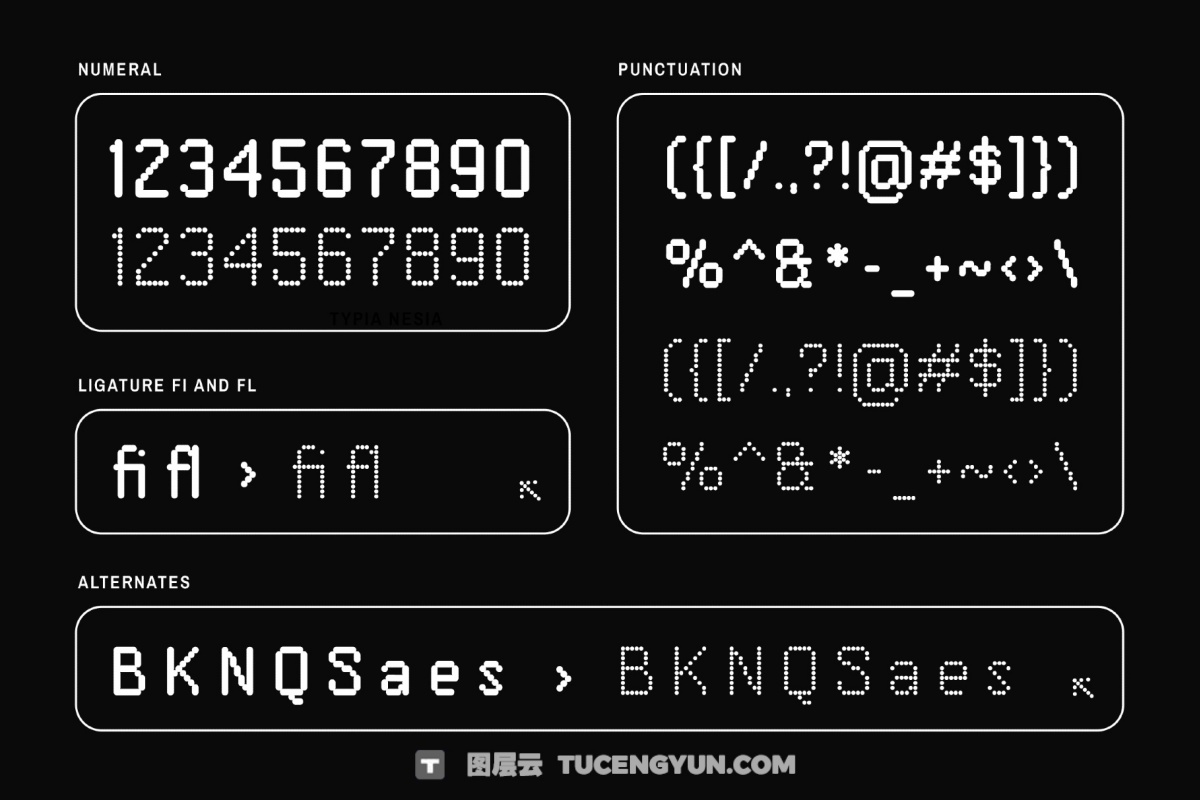 英文字体：复古美学永恒点像素化数字锐化边缘品牌封面海报设计字体 Capsplay – Dot Pixel Font（13944）
