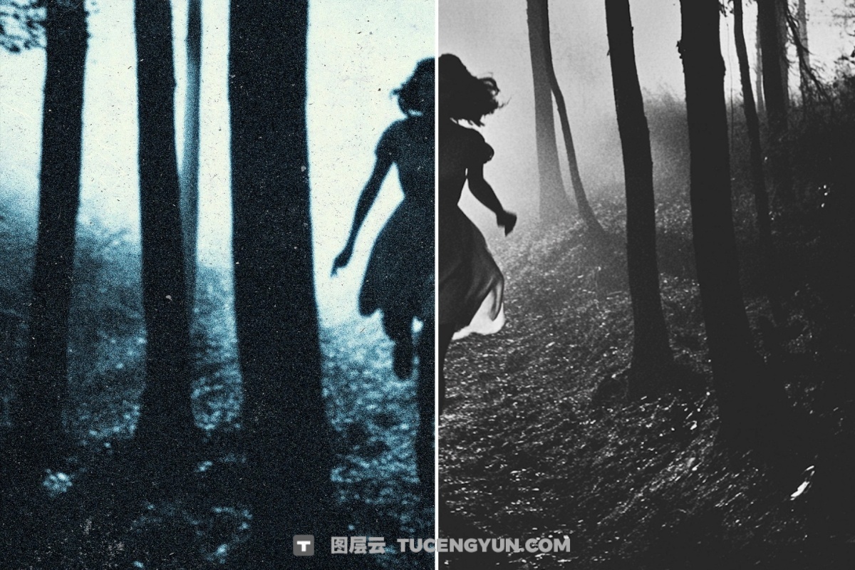 粗犷低保真单色墨水色调厚重颗粒感封面海报设计PSD特效样机（14003）