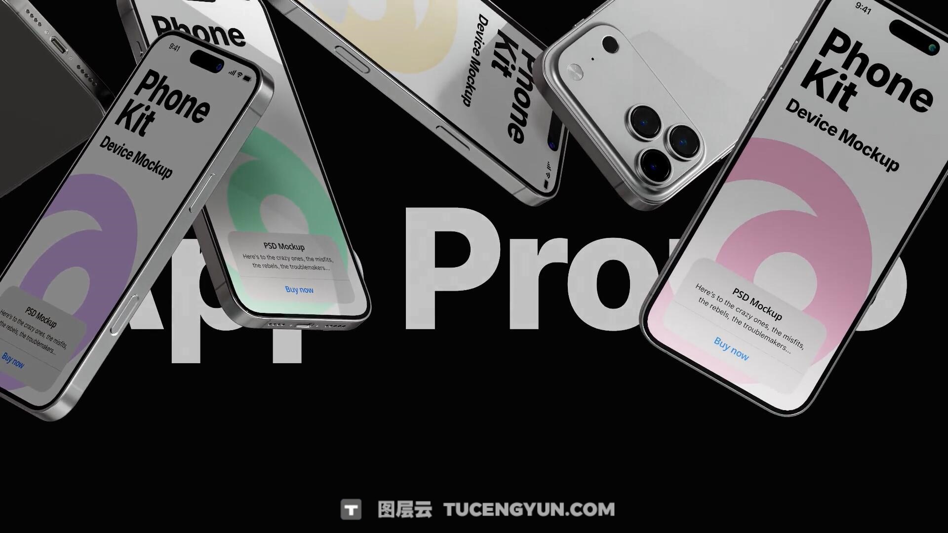 AE模板：高品质苹果IPhone 17应用程序UI设计官网展示3D模型动画模板（13992）