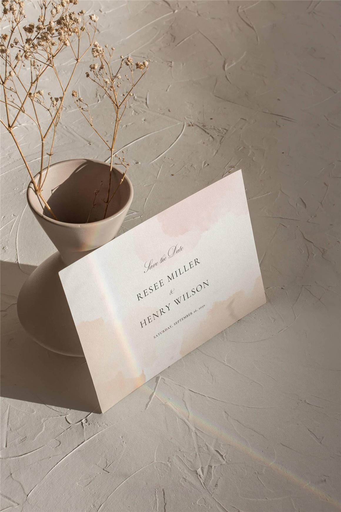 浪漫桃粉色调薰衣草伯爵腮红绿月桂多彩纸张背景肌理纹理JPG图片素材 Soft Blush Watercolor Backgrounds（12965）