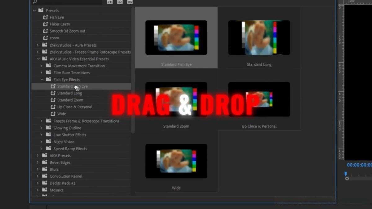 75个嘻哈说唱风格夜视鱼眼低卡顿定格动画发光轮廓斜坡摄像机运动过渡音乐MV效果PR预设 AKV Studios – Music Video Essentials Pack（12976）