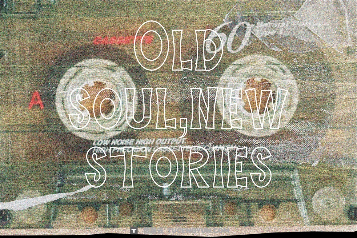 英文字体：慵懒俏皮VLOG旅拍手写风格手绘镂空轮廓涂鸦广告短片海报封面字体 Veltiray – Outline Font（13937）