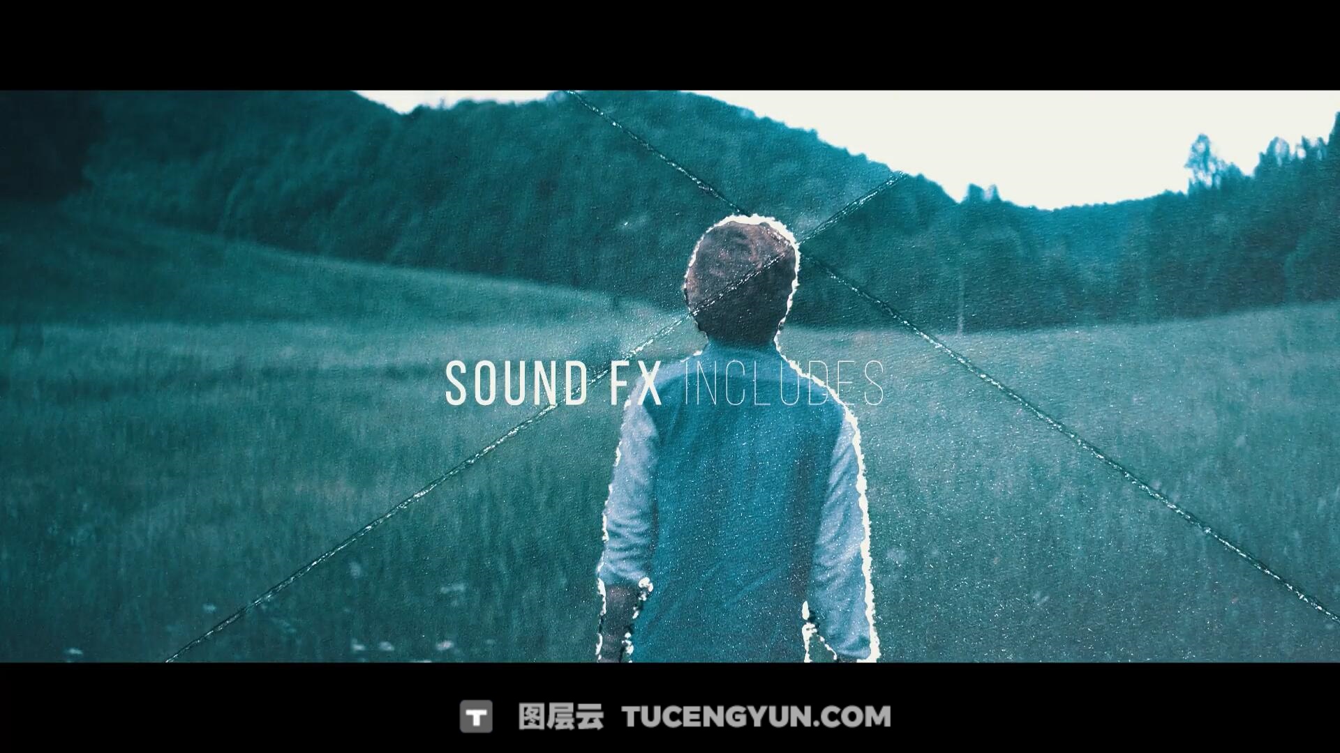 AE/PR/达芬奇模板：复古电影情绪风格快闪拼贴定格动画撕纸转场视觉效果包（13923）