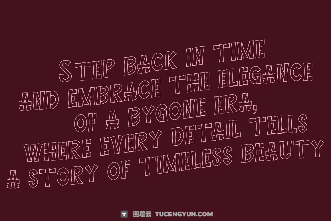 英文字体：慵懒俏皮VLOG旅拍手写风格手绘镂空轮廓涂鸦广告短片海报封面字体 Veltiray – Outline Font（13937）