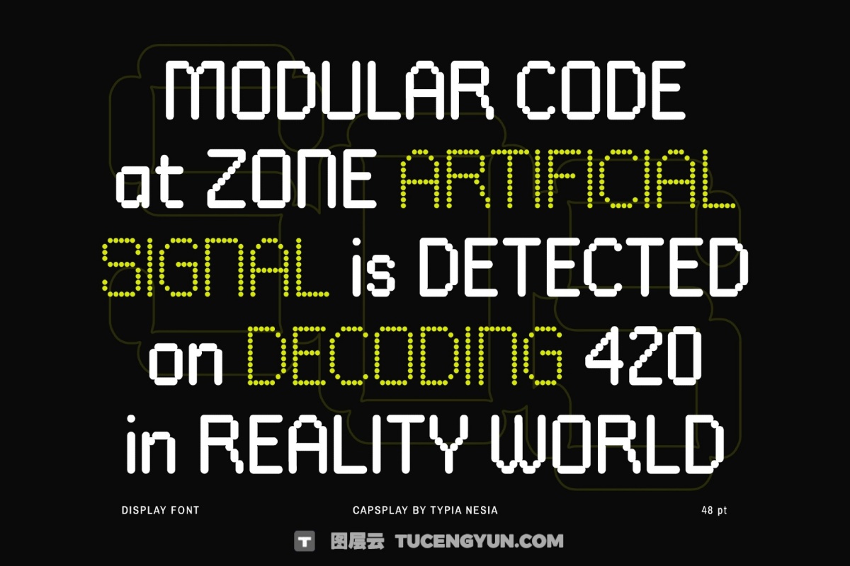 英文字体：复古美学永恒点像素化数字锐化边缘品牌封面海报设计字体 Capsplay – Dot Pixel Font（13944）