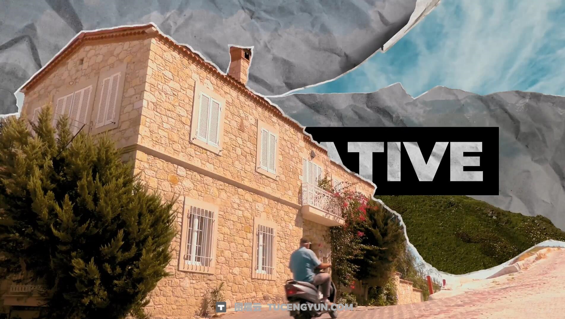 达芬奇预设：复古拼贴风格自定义路径撕纸转场过渡（13971）