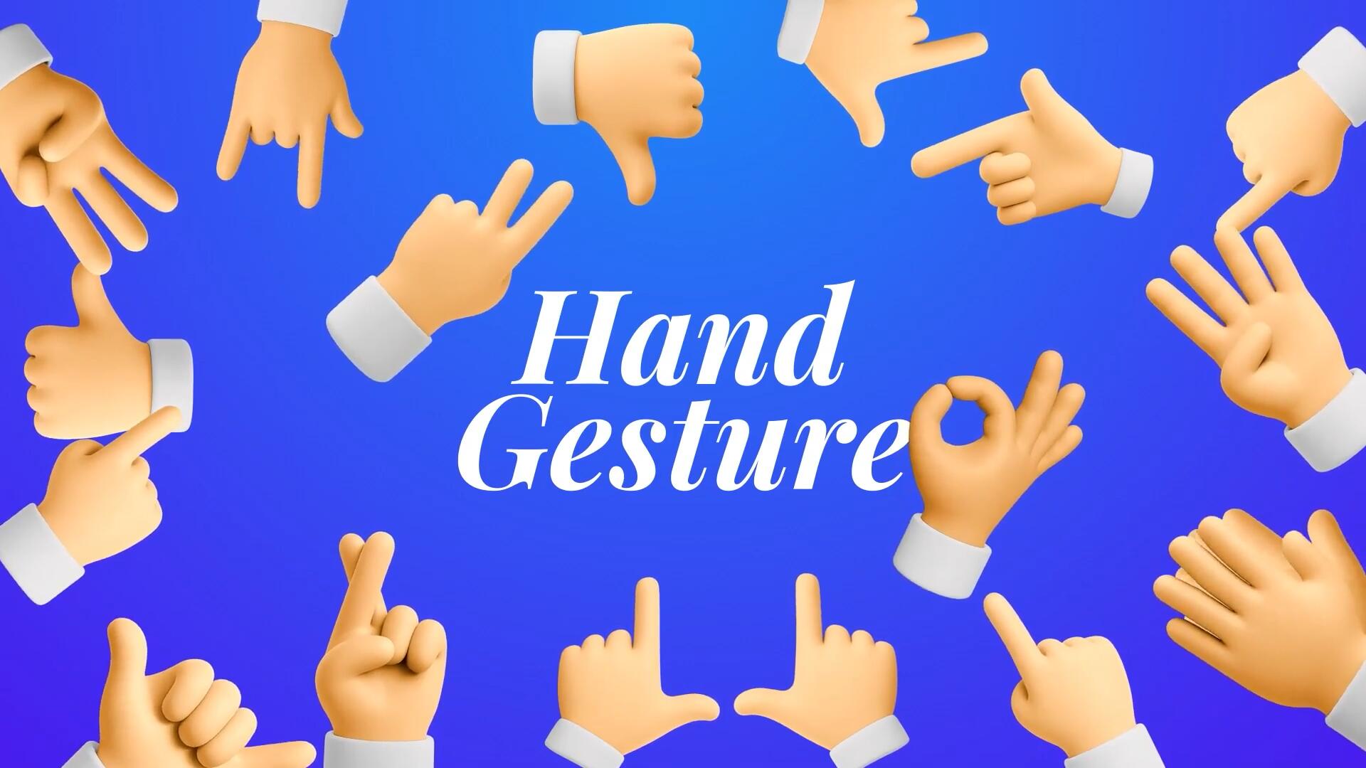 AE模板：趣味卡通3D流行手势语言icon图标动画模板（13930）