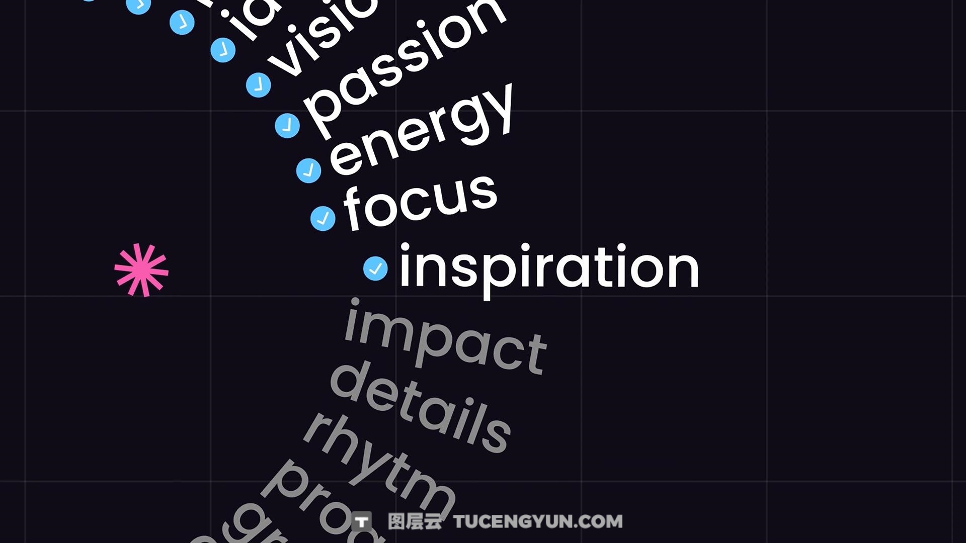 FCPX插件：极简主义文字标题轮播、循环、滚动场景动画排版模板（13982）