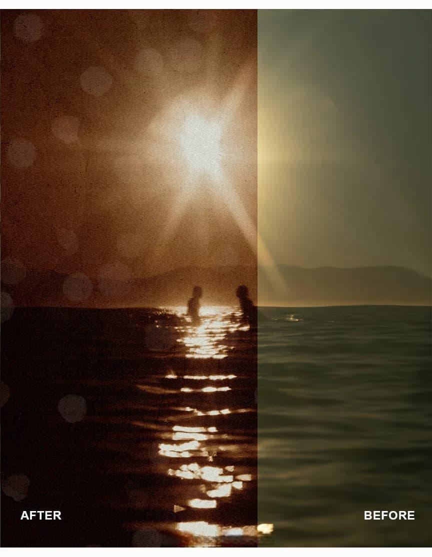 复古35mm胶片色调风格化漏光、划痕、灰尘、颗粒、怀旧照片集LR调色预设 Envijon Nostalgia Photo Collection（13019）