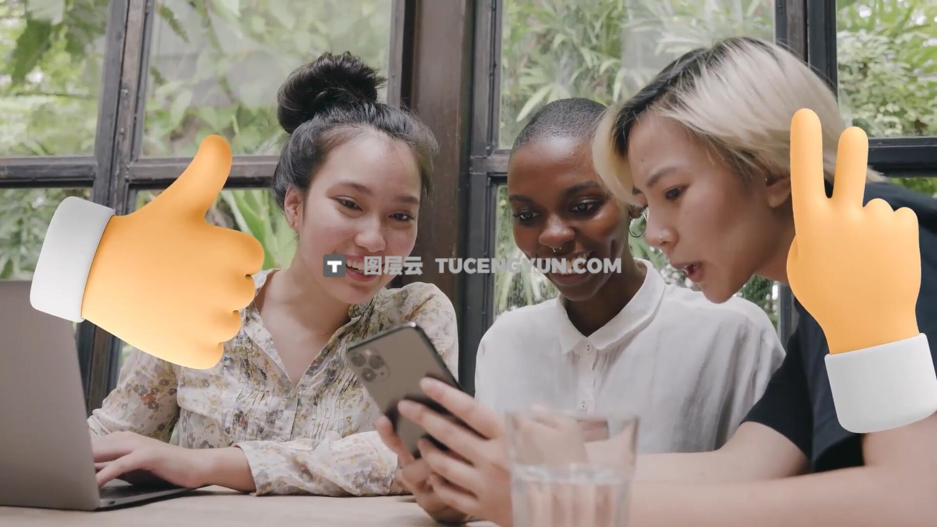 AE模板：趣味卡通3D流行手势语言icon图标动画模板（13930）