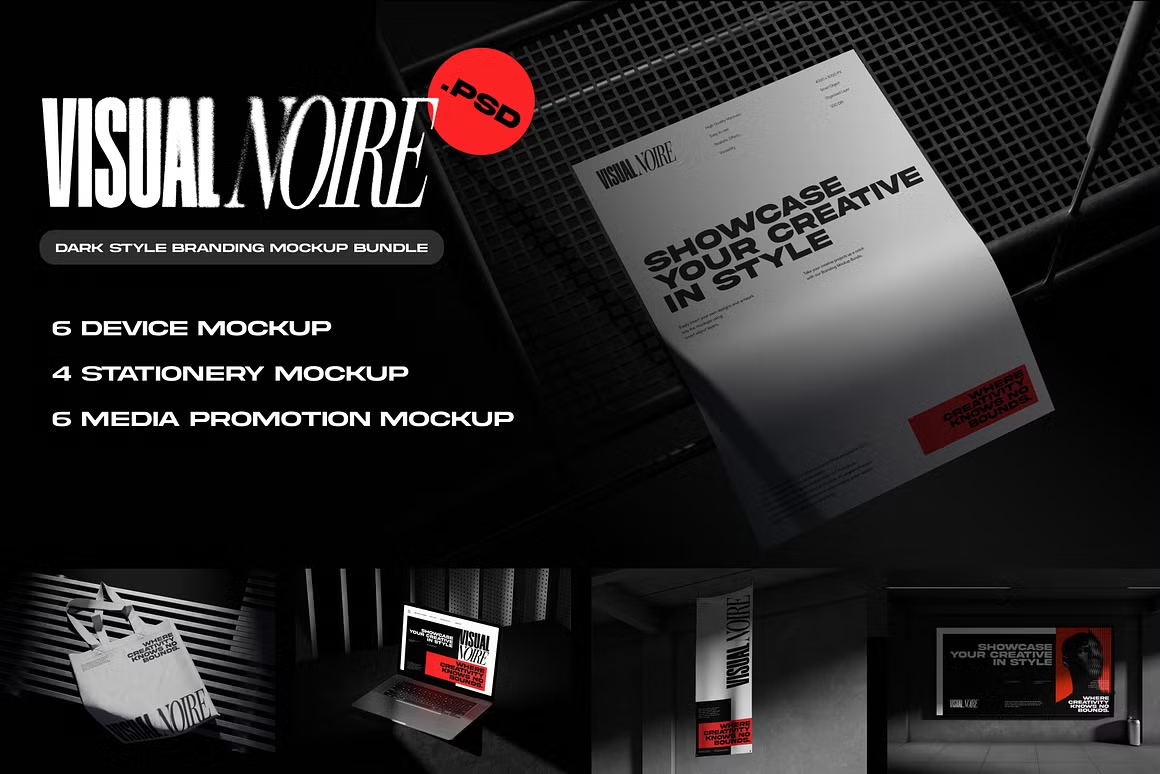 暗黑现代质感iPhone手机笔记本电脑帆布袋书籍画册海报广告横幅文创信封名片邀请函VI品牌PSD样机套装 Dark Style Branding Mockup Bundle(12987) 暗黑现代质感iPhone手机笔记本电脑帆布袋书籍画册海报广告横幅文创信封名片邀请函VI品牌PSD样机套装 Dark Style Branding Mockup Bundle(12987)