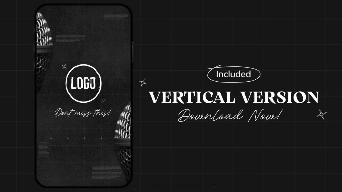 AE模板：经典暗黑质感人物访谈博客对话栏目开场片头 支持横/竖屏（12994）