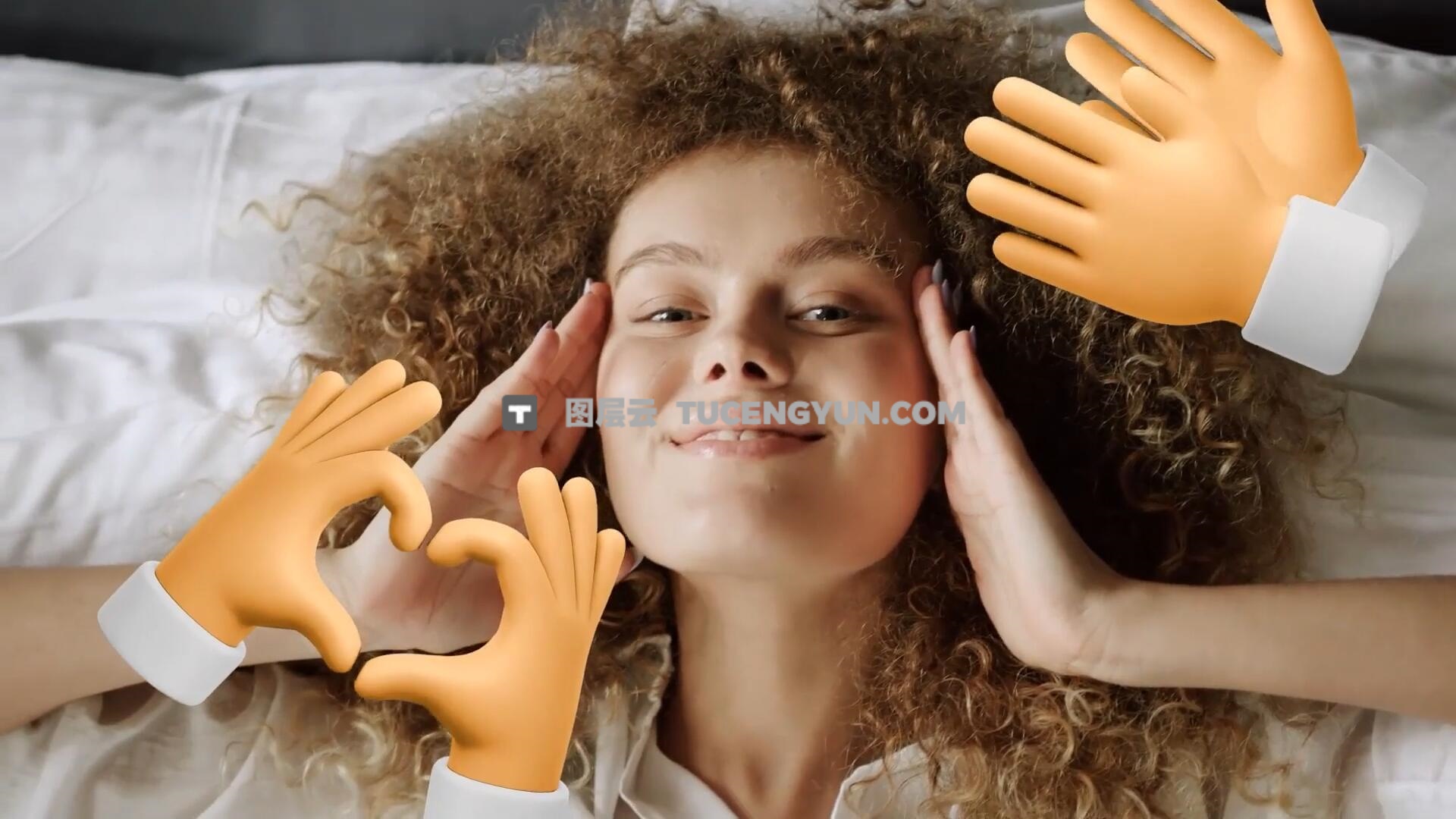 AE模板：趣味卡通3D流行手势语言icon图标动画模板（13930）