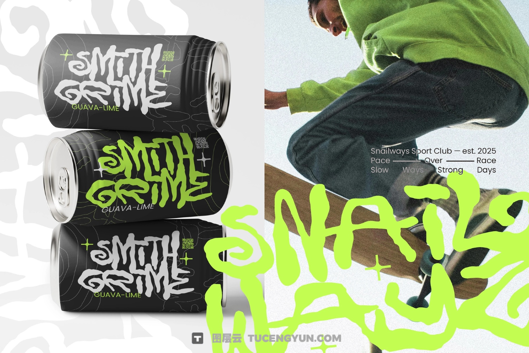 英文字体：迷幻怪诞实验性不规则手绘涂鸦美感封面海报设计字体 Shatoze（13926）