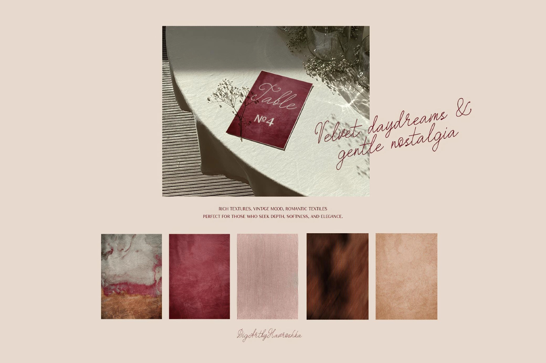 41个复古轻奢布景风格柔软天鹅绒蕾丝条纹背景纹理PNG素材 Softy Velvet & Lace Backgrounds（13927）