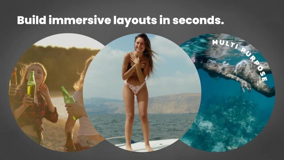 FCPX插件：创意多屏画面网格组合排列分屏包装展示动画效果插件 Multiscreen Slideshow（12979）