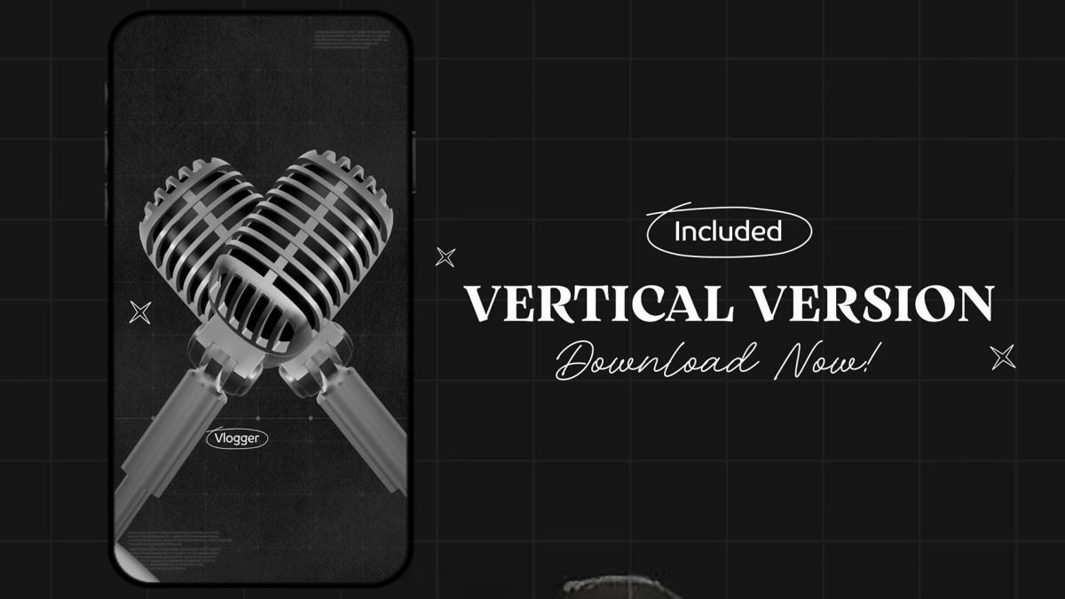 AE模板：经典暗黑质感人物访谈博客对话栏目开场片头 支持横/竖屏（12994）