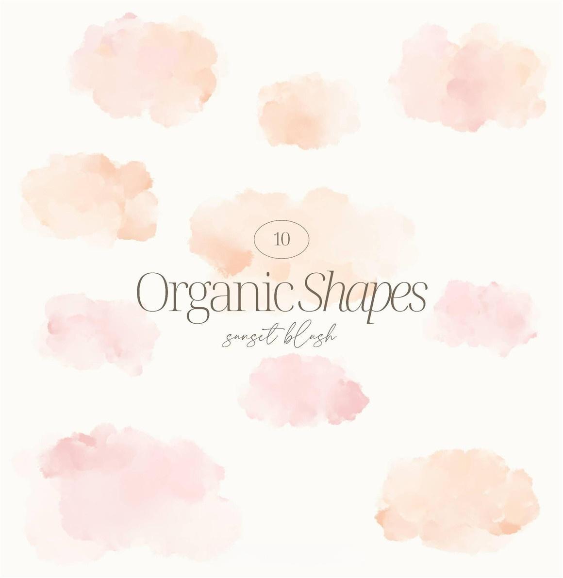 浪漫桃粉色调薰衣草伯爵腮红绿月桂多彩纸张背景肌理纹理JPG图片素材 Soft Blush Watercolor Backgrounds（12965）