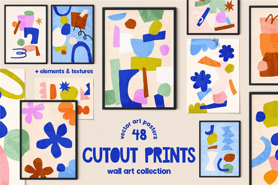 400多个大胆孟菲斯风格剪纸艺术几何抽象艺术矢量图形插图海报挂画设计免扣元素素材 Cutout Prints — Wall Art Collection(12937) 400多个大胆孟菲斯风格剪纸艺术几何抽象艺术矢量图形插图海报挂画设计免扣元素素材 Cutout Prints — Wall Art Collection(12937)