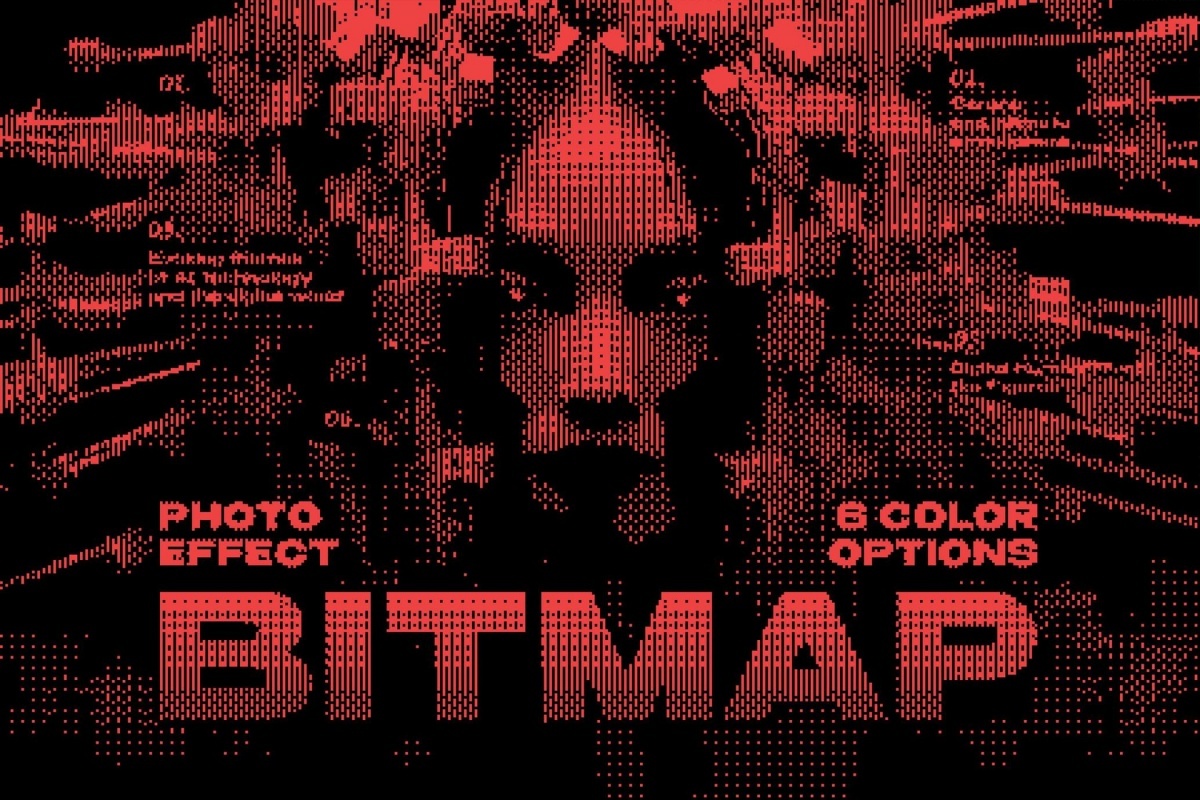 复古半调像素抖动位图图片设计后期叠加滤镜PSD特效样机 Dither Bitmap Photo Effect(12982) 复古半调像素抖动位图图片设计后期叠加滤镜PSD特效样机 Dither Bitmap Photo Effect(12982)