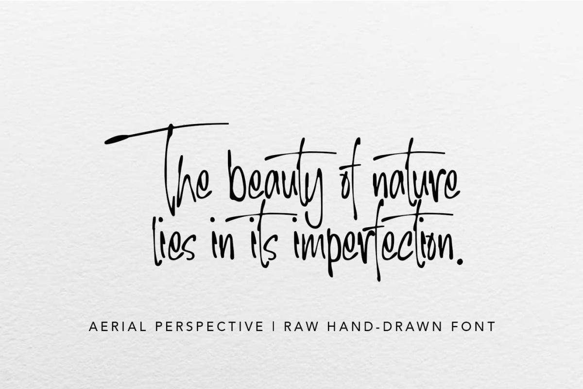 英文字体：大胆真实潇洒笔迹模拟优雅魅力连笔标题排版logo手写字体 Aerial Perspective（12980）