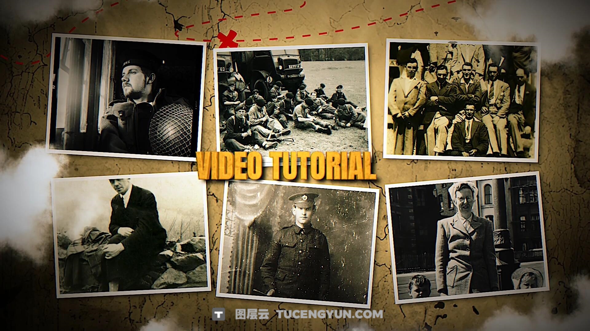 FCPX插件：复古纪实战争历史纪录片回忆录电影电视预告片头（13856）