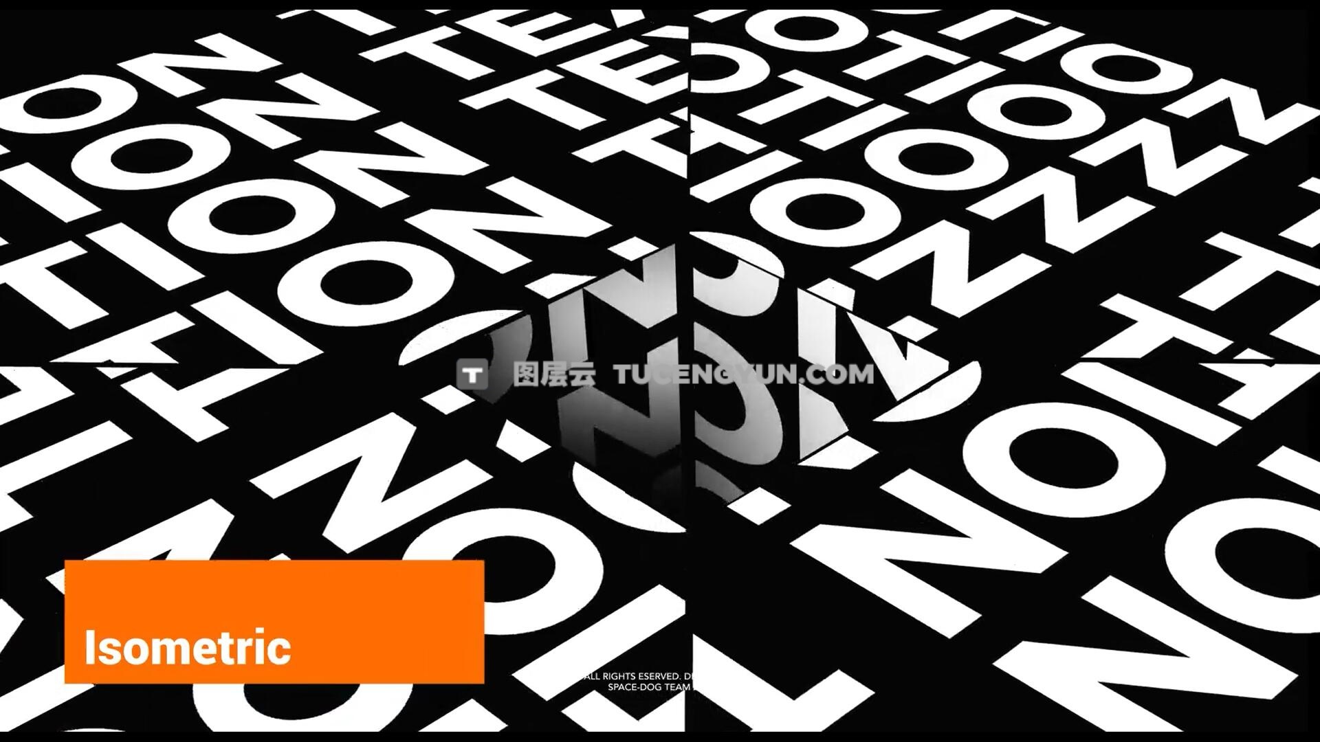 AE/PR模板：野蛮动力学无缝循环粗体大文本标题排版海报动画（14023）