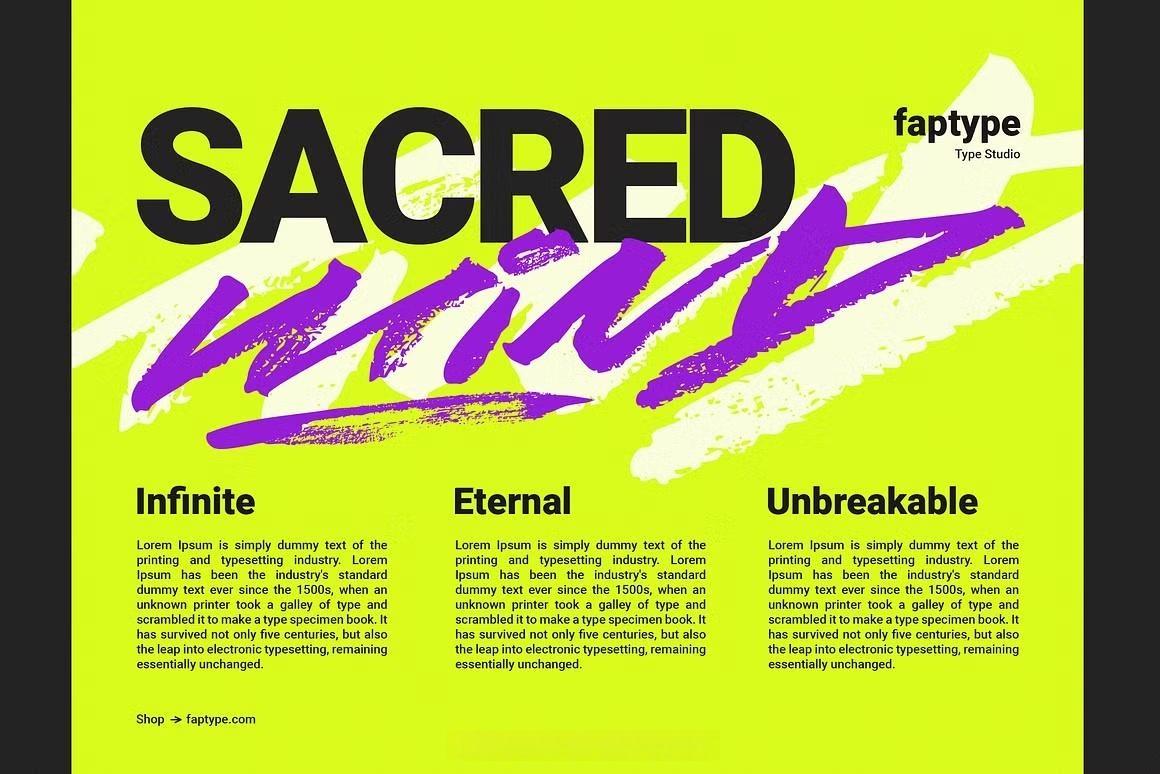 英文字体：全新涂鸦笔触聚丙烯酸手绘毛笔标记专辑封面文字设计封面海报设计字体 Lust | Handwritten Cyber Brush Font（12939）