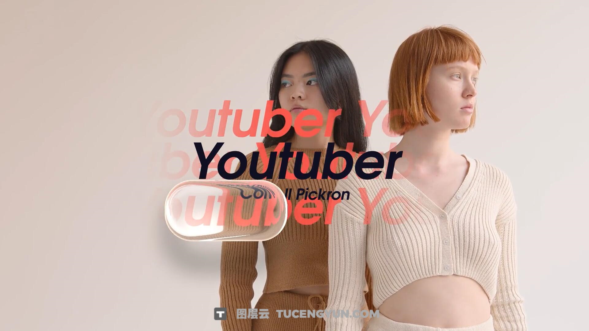 AE/PR模板：全新苹果液态玻璃美学动态滑动文字标题字幕动画（13941）