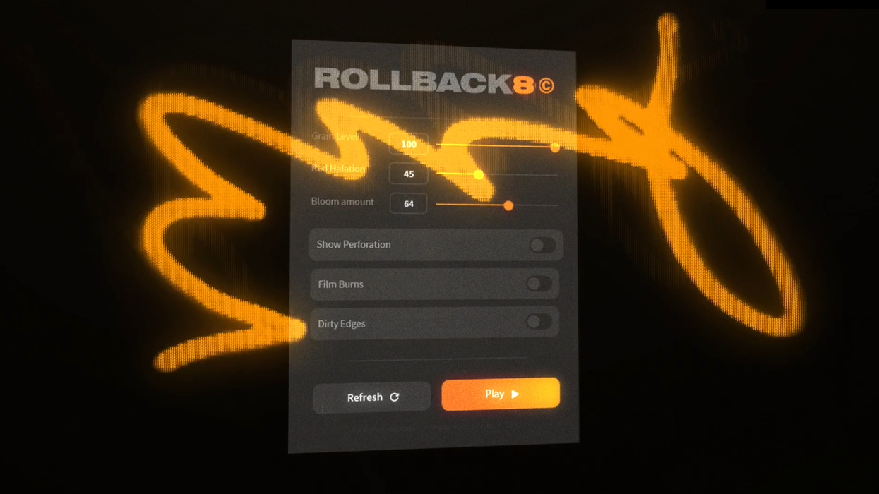 AE插件：高质量真实胶卷复古质感颗粒划痕Super 8叠加层视频素材插件 Fredpelle Rollback8 V2.0（13016）