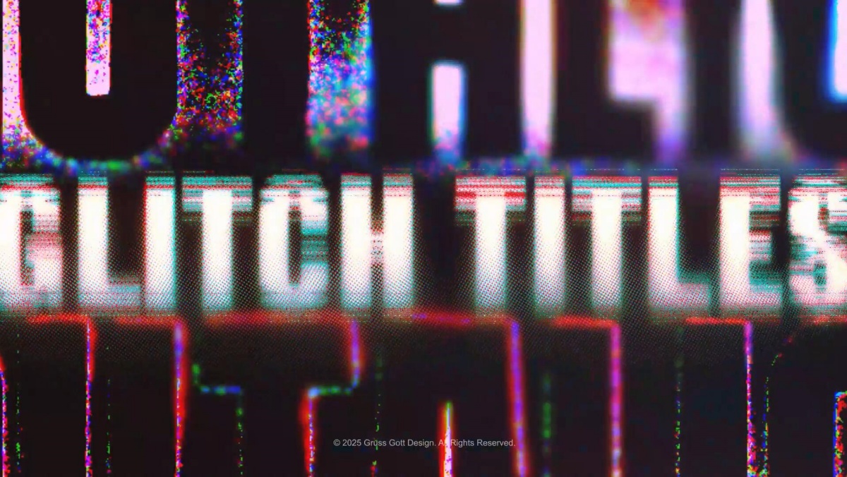 PR模板：复古仿旧VHS美学故障失真垃圾摇滚效果文字标题动画模板（12969）