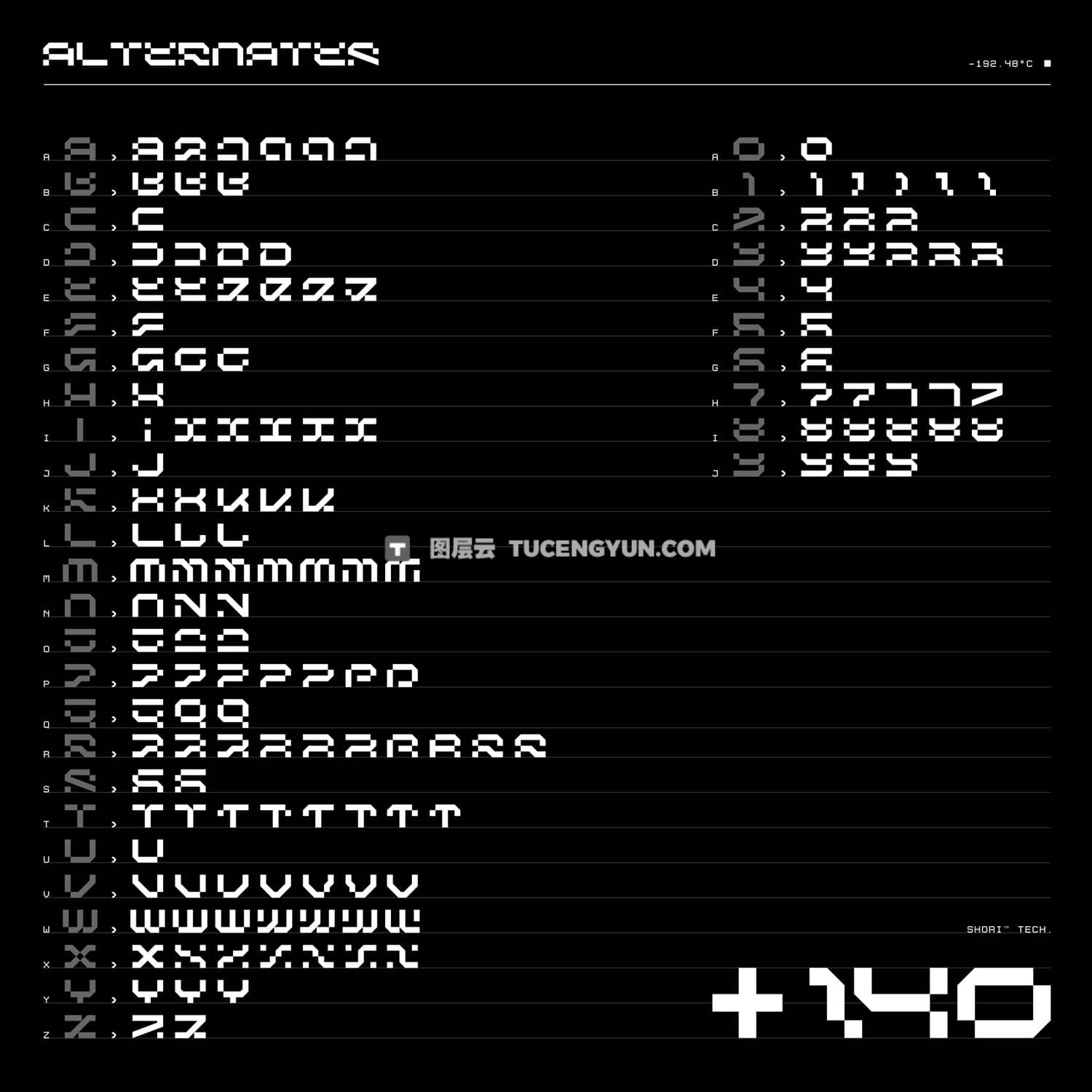 英文字体：赛博朋克未来主义氛围机甲科幻机械形状海报封面设计字体Studio Innate – Shori（13910）