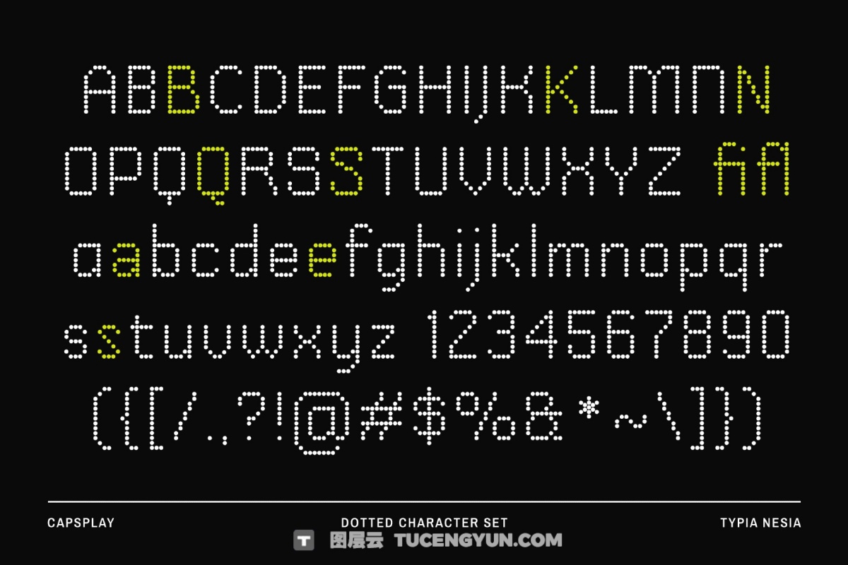 英文字体：复古美学永恒点像素化数字锐化边缘品牌封面海报设计字体 Capsplay – Dot Pixel Font（13944）