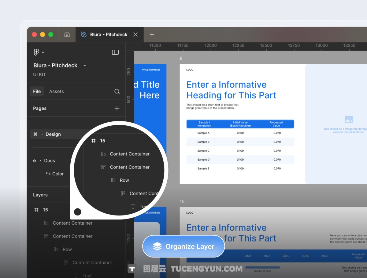 PPT模板：25页极简商业战略策划企业年度报表简报幻灯片设计ppt/figma模板 Blura – Pitch Deck Kit（13991）