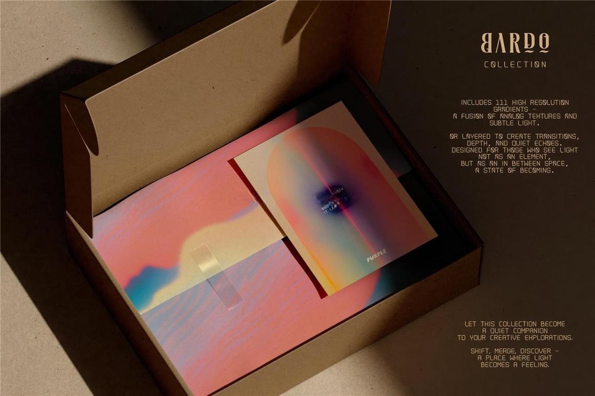 111个梦幻霓虹朦胧美学抽象半透明艺术渐变弥散光流体海报封面作品集JPG背景图片素材 BARDO: 111 gradients（12940）