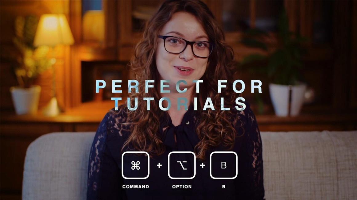 FCPX插件：极简主义游戏、键盘、视频教程制作快捷键图形按钮符号展示动画插件（12885）