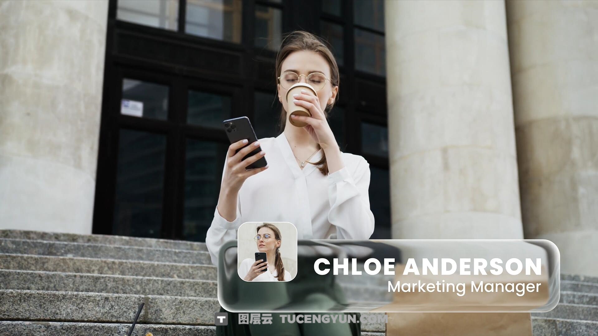 AE模板：苹果液态玻璃渐变效果文字标题字幕动画模板（13996）