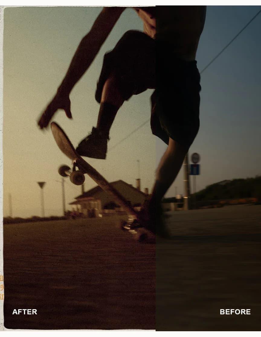 复古35mm胶片色调风格化漏光、划痕、灰尘、颗粒、怀旧照片集LR调色预设 Envijon Nostalgia Photo Collection（13019）