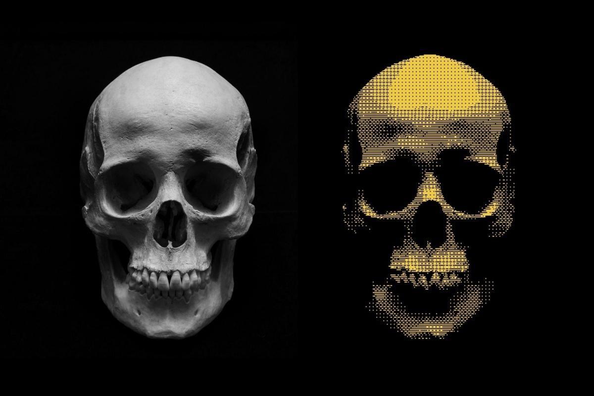 复古半调像素抖动位图图片设计后期叠加滤镜PSD特效样机 Dither Bitmap Photo Effect（12982）